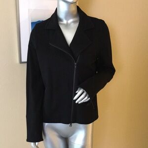 EILEEN FISHER | Black Ponte Knit Moto Jacket